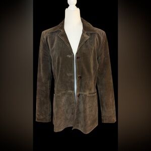 Vintage Sundance Brown Suede Button Front Jacket Women’s Classic Vintage Style